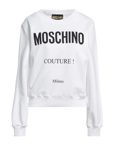 Moschino Woman Sweatshirt White Size 8 Organic Cotton