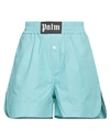 PALM ANGELS PALM ANGELS WOMAN SHORTS & BERMUDA SHORTS SKY BLUE SIZE S COTTON, POLYESTER