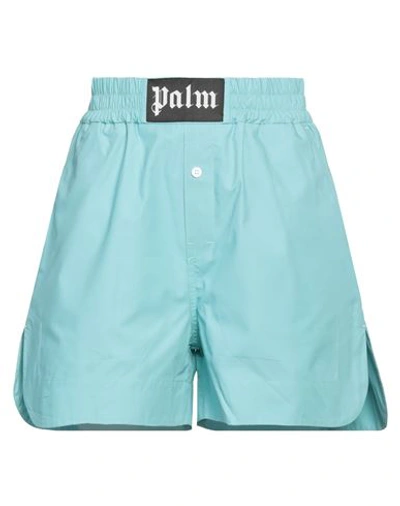 Palm Angels Woman Shorts & Bermuda Shorts Sky Blue Size S Cotton, Polyester