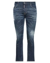 Dsquared2 Man Jeans Blue Size 36 Cotton, Elastane, Calfskin In Blue