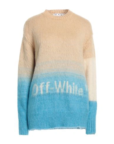 OFF-WHITE OFF-WHITE WOMAN SWEATER BEIGE SIZE 8 MOHAIR WOOL, POLYAMIDE, WOOL