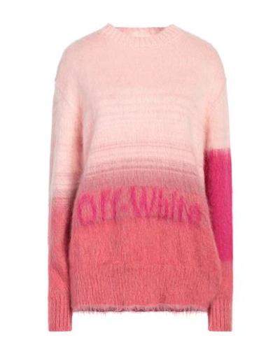 OFF-WHITE OFF-WHITE WOMAN SWEATER BLUSH SIZE 10 MOHAIR WOOL, POLYAMIDE, WOOL