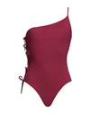 RICK OWENS RICK OWENS WOMAN ONE-PIECE SWIMSUIT GARNET SIZE 10 POLYAMIDE, NYLON