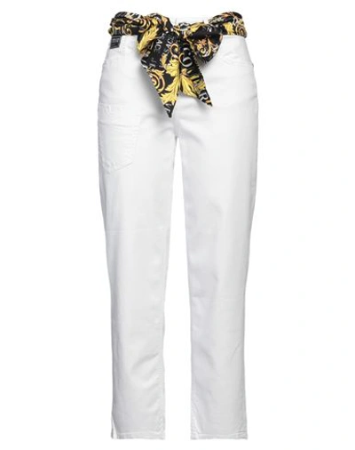 Versace Jeans Couture Woman Jeans White Size 32 Cotton, Elastane