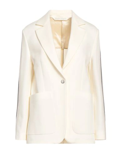 Palm Angels Woman Blazer Ivory Size 8 Cotton, Polyester In White