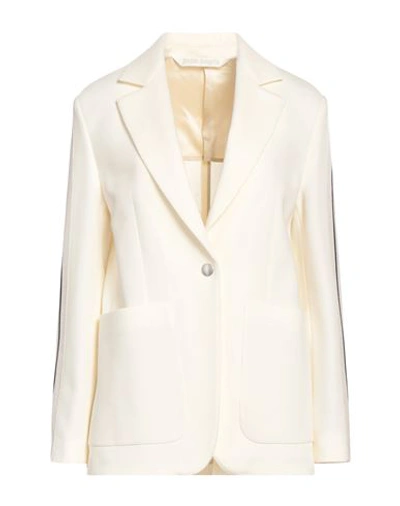 PALM ANGELS PALM ANGELS WOMAN BLAZER IVORY SIZE 4 COTTON, POLYESTER