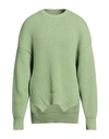 Jil Sander Man Sweater Light Green Size 40 Cotton, Wool