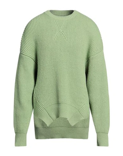 Jil Sander Man Sweater Light Green Size 40 Cotton, Wool