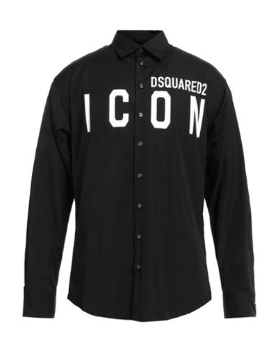 Dsquared2 Man Shirt Black Size 36 Cotton