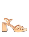 Chie Mihara Woman Sandals Camel Size 11 Leather In Beige