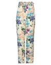 Off-white Printed Pajama Viscose Logo Pants In Beige