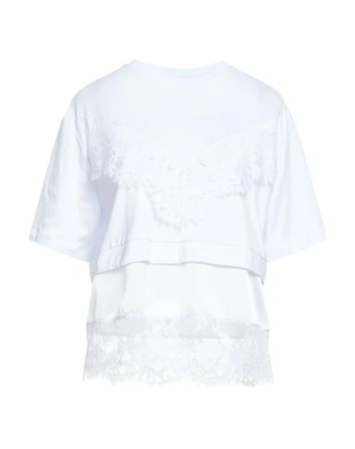 Msgm Woman T-shirt White Size M Cotton, Polyester, Polyamide