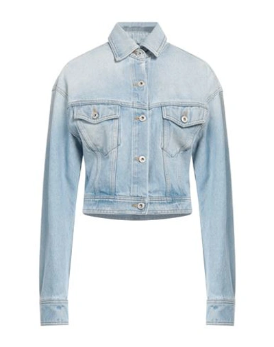 OFF-WHITE OFF-WHITE WOMAN DENIM OUTERWEAR BLUE SIZE 4 COTTON