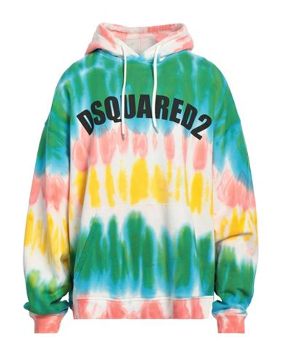 DSQUARED2 DSQUARED2 MAN SWEATSHIRT GREEN SIZE L COTTON, ELASTANE