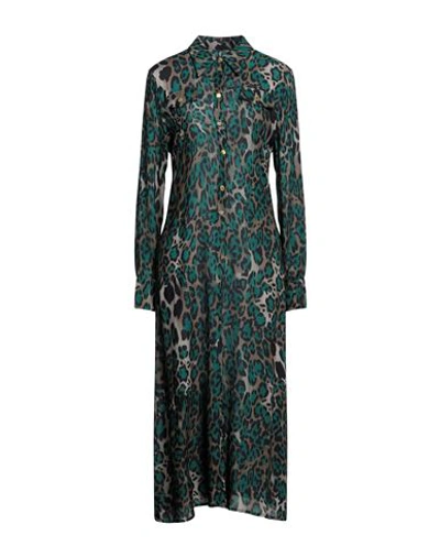 Pinko Woman Midi Dress Emerald Green Size 10 Viscose