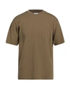 Heron Preston Man T-shirt Khaki Size L Cotton In Beige