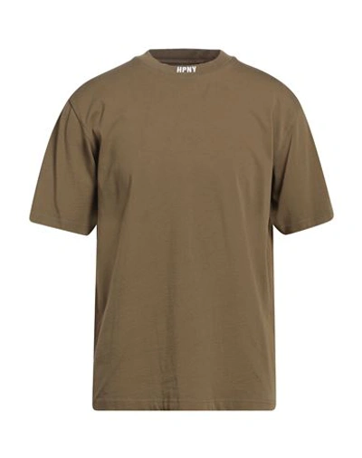 Heron Preston Man T-shirt Khaki Size L Cotton In Beige