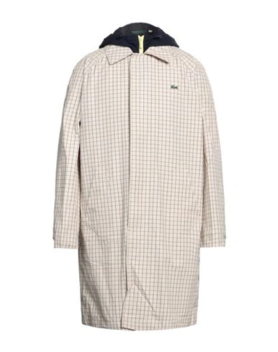 Lacoste Man Overcoat & Trench Coat Beige Size 40 Cotton, Polyamide