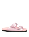 Palm Angels Woman Sandals Pink Size 11 Soft Leather