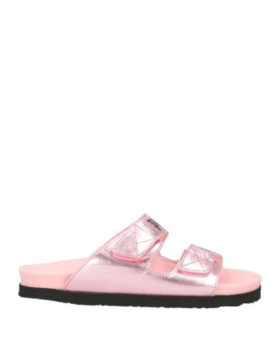 Palm Angels Woman Sandals Pink Size 8 Leather
