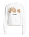 Palm Angels Bear Patch Crewneck Sweatshirt In White