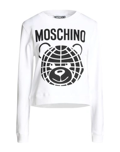 Moschino Woman Sweatshirt White Size 4 Organic Cotton