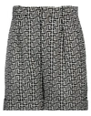 Balmain Monogram-jacquard Wool Bermuda Shorts In White