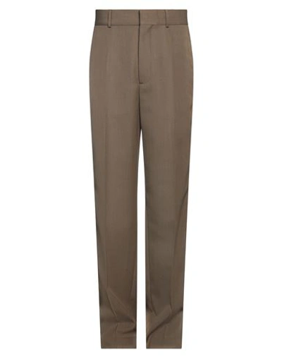 Palm Angels Man Pants Khaki Size 34 Polyester, Virgin Wool In Beige