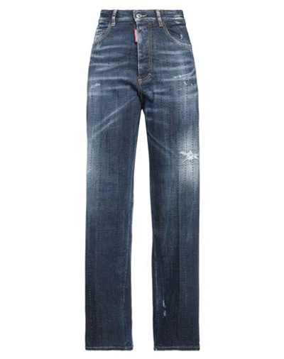 Dsquared2 Woman Jeans Blue Size 14 Cotton, Elastane