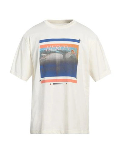 Heron Preston Man T-shirt Ivory Size Xl Cotton In White