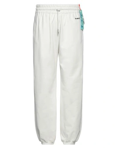 Off-white Woman Pants Off White Size S Cotton, Elastane