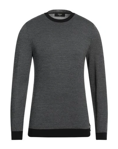 Fendi Man Sweater Black Size 46 Virgin Wool