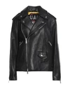 Dsquared2 Woman Jacket Black Size 10 Bovine Leather