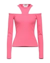 Msgm Woman T-shirt Pink Size L Cotton, Elastane