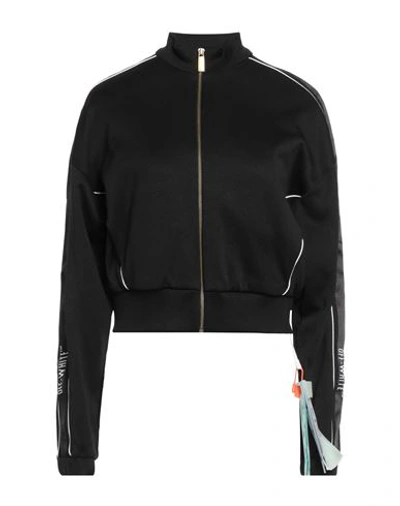 Off-white Woman Sweatshirt Black Size 4 Polyamide, Cotton