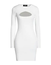 Dsquared2 Woman Mini Dress White Size L Viscose, Polyester