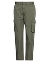 Care Label Man Pants Military Green Size 32 Cotton In Green