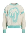 PALM ANGELS PALM ANGELS MAN SWEATER CREAM SIZE L COTTON, POLYAMIDE, POLYESTER