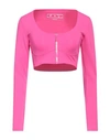 OFF-WHITE OFF-WHITE WOMAN TOP FUCHSIA SIZE M POLYAMIDE, ELASTANE