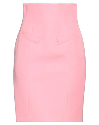 Balmain Woman Mini Skirt Pink Size 8 Wool