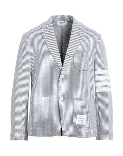 Thom Browne Man Blazer Grey Size 5 Cotton