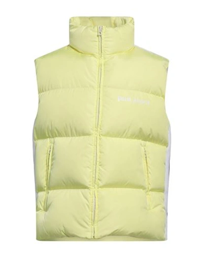 Palm Angels Man Down Jacket Yellow Size Xl Polyamide