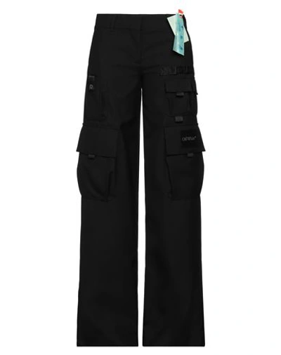 OFF-WHITE OFF-WHITE WOMAN PANTS BLACK SIZE 4 VIRGIN WOOL