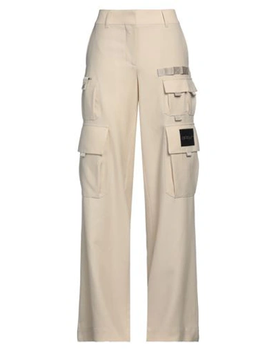 OFF-WHITE OFF-WHITE WOMAN PANTS IVORY SIZE 8 VIRGIN WOOL