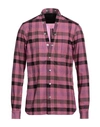 Rick Owens Man Shirt Magenta Size 40 Cotton, Cupro In Pink