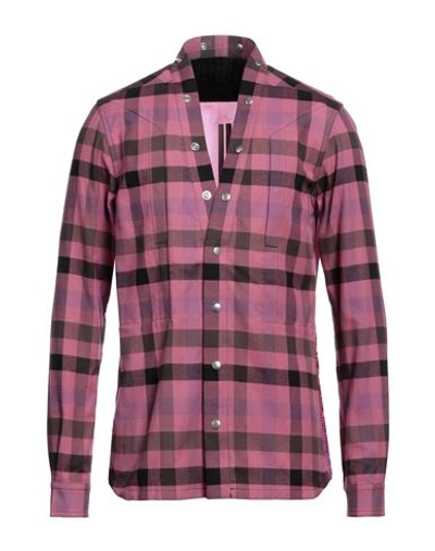 RICK OWENS RICK OWENS MAN SHIRT PINK SIZE 38 COTTON, CUPRO