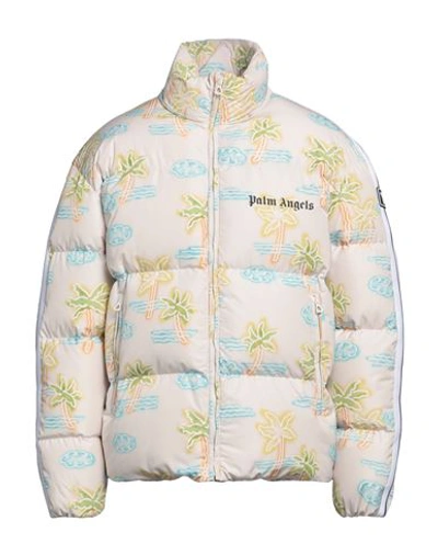 Palm Angels Man Puffer Beige Size L Polyester, Polyamide