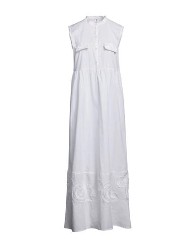 1-one Woman Maxi Dress White Size 2 Cotton, Elastane