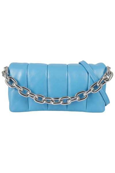Stand Studio Hera Quilted Leather Clutch Bag In Blue