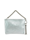 Jimmy Choo Callie Metallic Tassel Clutch In Silver